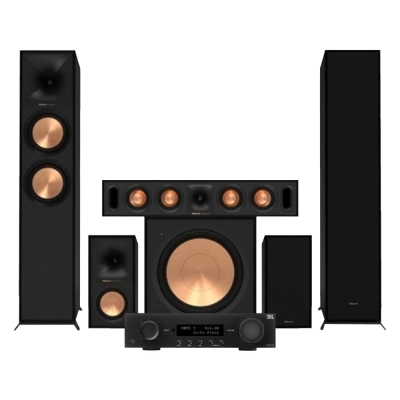 Klipsch R-600F og R-101SW 5.1 hjemmekinopakke med JBL MA710