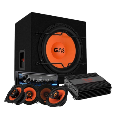 GAS MAD B1-112 helhetspakke med JVC KD-X382BT og MAD X1-høyttalere