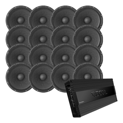 16-pakning GAS MAX PM2-64 med Recoil SPL4200.4, SPL-pakke Large