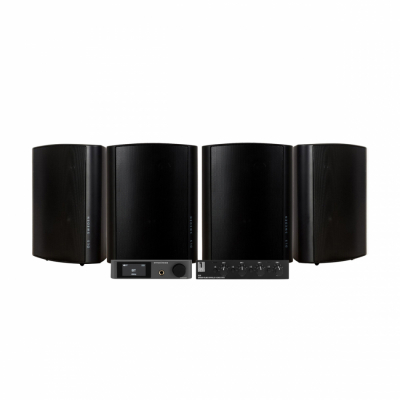 Dynavoice CA802BT med SC4B & 2 par DLS MB5i utendørshøyttalere, svart