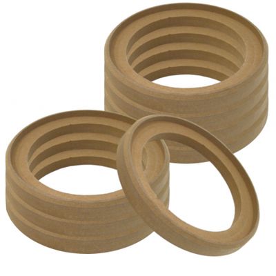 8-pakke senkede MDF-ringer, 6.5 tommer