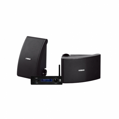 System One A50BT & Yamaha NS-AW392 utendørshøyttalere, svart