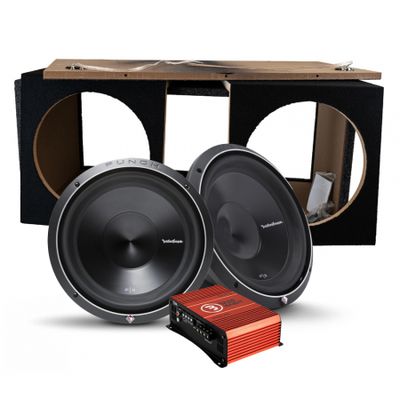 2-pakning Rockford Fosgate P3D2-12 & Bass Habit SE550.2DF, baspakke i byggesett