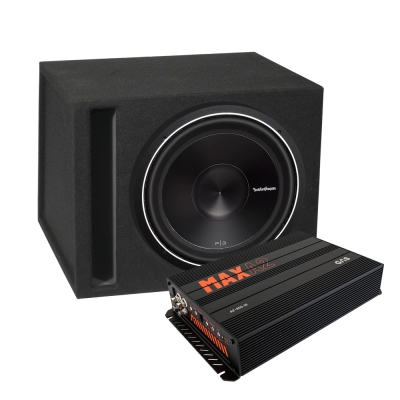 Rockford Fosgate P3D4-15 i kasse med forsterker, basspakke