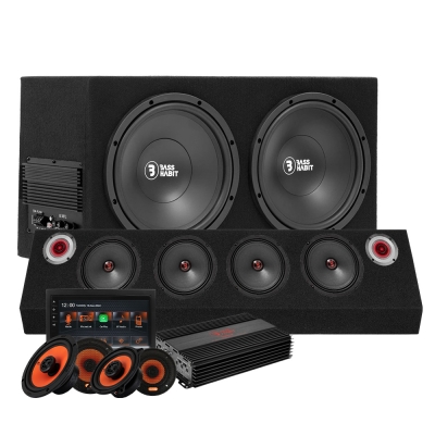 GAS MAX MV240-BT komplett pakke med basskasse og raggarplanke