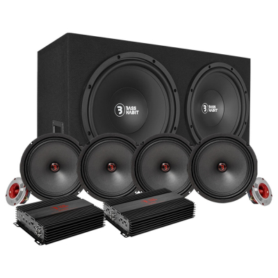 Bass Habit PL212 med SR200M, SPL helhetspakke med forsterker