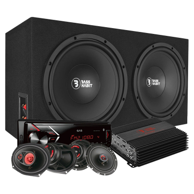 Bass Habit PL212 med GAS GMA152BT, helhetspakke med forsterker