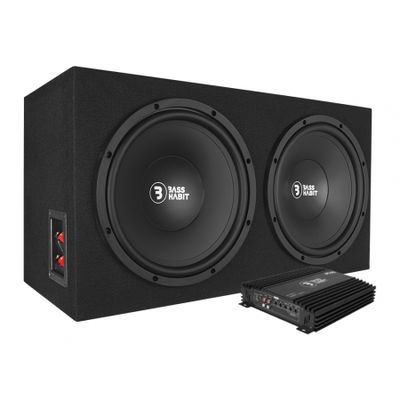 Bass Habit Play PL212 2x12tommer med Play Power 1000.1, basspakke