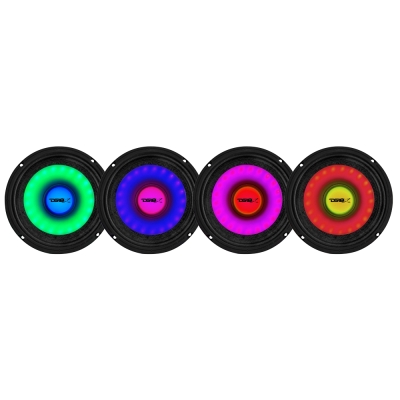 4-pakning DS18 PRO-X6.4RGB, 6,5 tommers RGB LED-mellomtonebasser