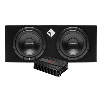 Rockford Fosgate R2-2X10 og Bass Habit RA2000W, baspakke