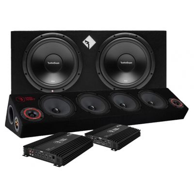 Rockford Fosgate R2-2X12 baspakke & Play SPL64 raggarplanke med forsterker