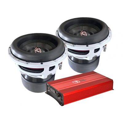 2-pack B² Audio RAGE XL 12D2 V2 med Bass Habit SE8000.1D2, baspaket