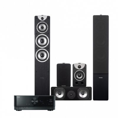 Yamaha RX-V4A & Dynavoice Magic F-7 EX 5.0 hjemmekinopakke, svart