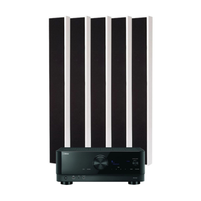Yamaha RX-V4A & DLS Flatbox Slim XL 5.0 hjemmekinopakke, hvit