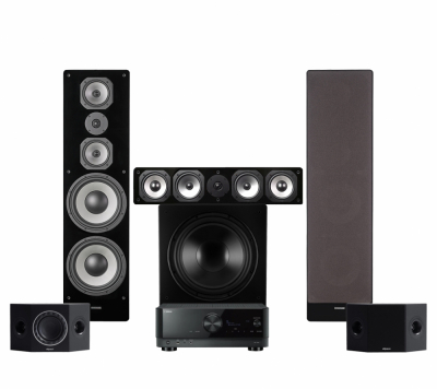 Yamaha RX-V6A & Dynavoice Challenger M-105 EX v.4 Facet 5.1 hjemmekinopakke, svart