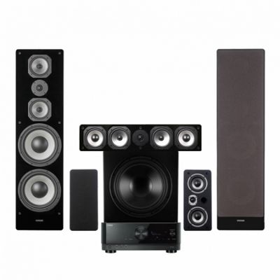 Yamaha RX-V6A og Dynavoice Challenger M-105 5.1 hjemmekinoanlegg, sort