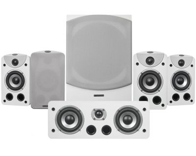 Dynavoice Magic S-4 EX Høyttalerpakke 5.1 med Magic MW10, vit