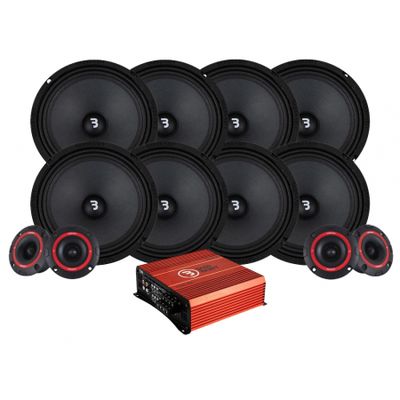 8-pakke Bass Habit Play SP200M med SP25A SPL-pakke med forsterker, stor