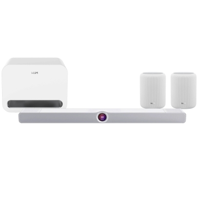 WiiM Bar surroundpakke med WiiM Sub Pro og Sound Lite, hvit