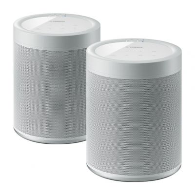2-pakk Yamaha MusicCast 20 i hvit, aktiv wifi-høyttaler