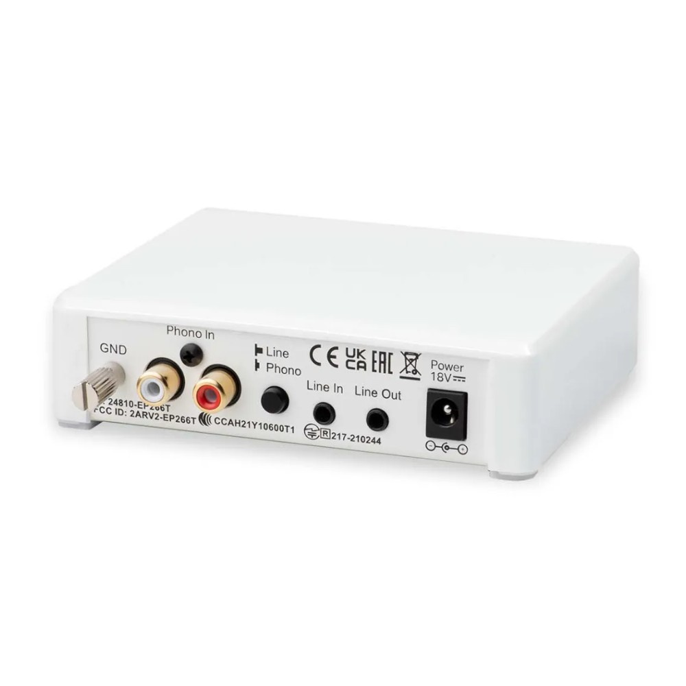 Pro-Ject Phono Box E BT5, RIAA-trinn med Bluetooth, hvit