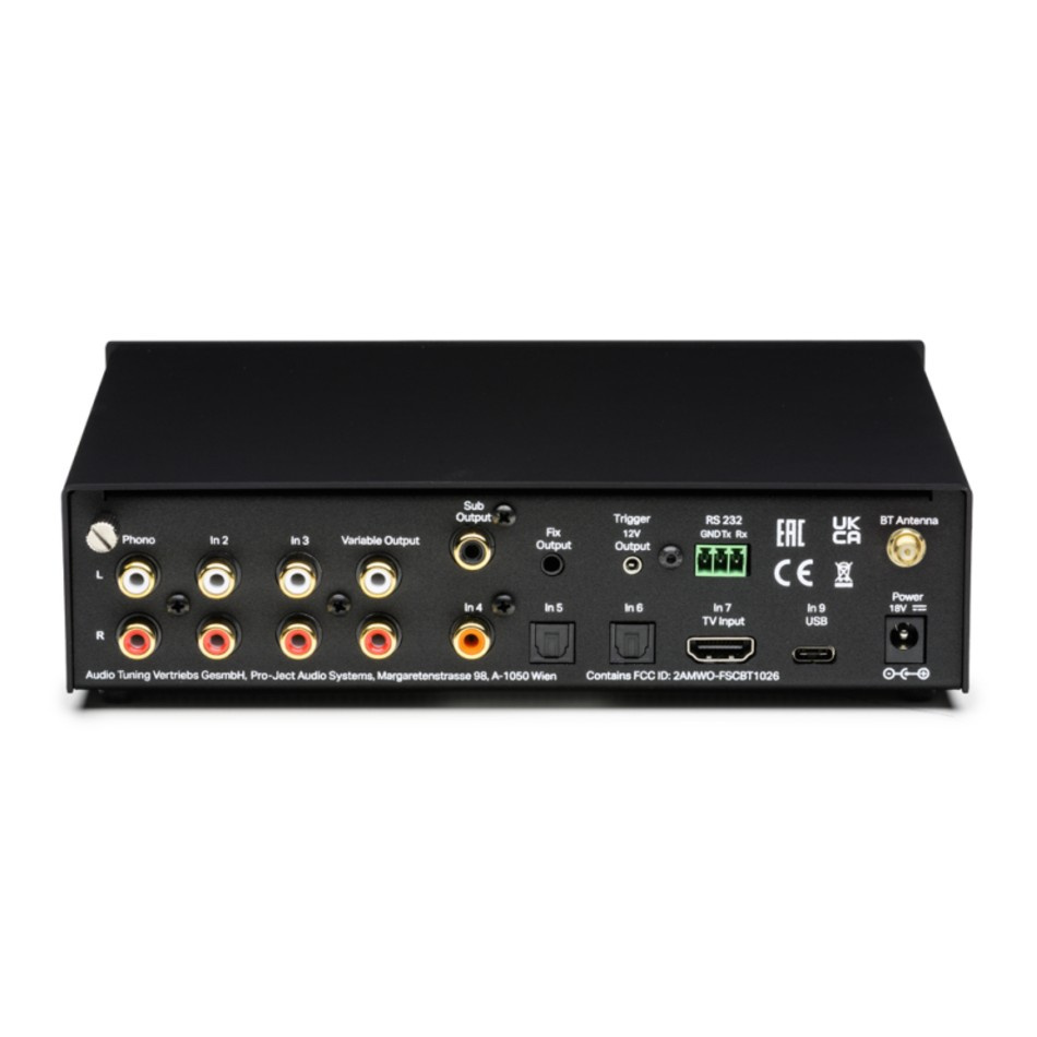 Pro-Ject Pre Box S3, kompakt forforsterker med Bluetooth og DAC, svart