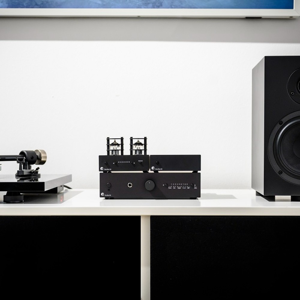 Pro-Ject Pre Box S3, kompakt forforsterker med Bluetooth og DAC, svart