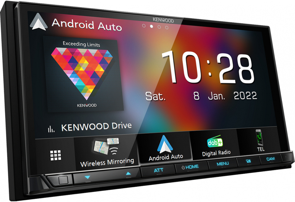 Kenwood DMX8021DABS, bilstereo med DAB+, trådløs CarPlay & Android Auto