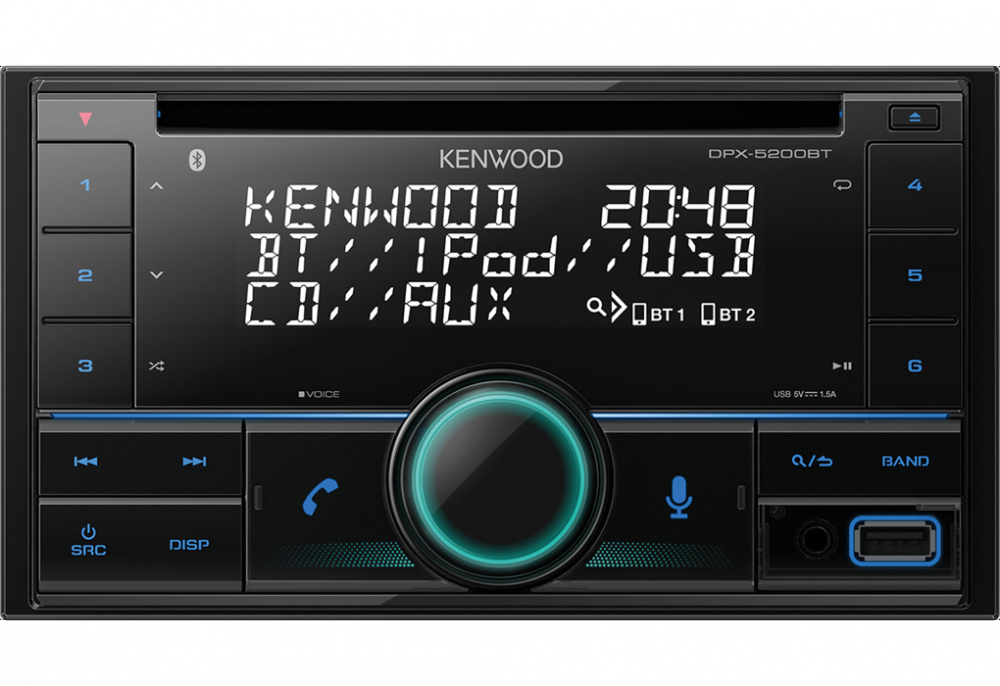 Kenwood DPX-5200BT, bilstereo med Bluetooth, USB og AUX