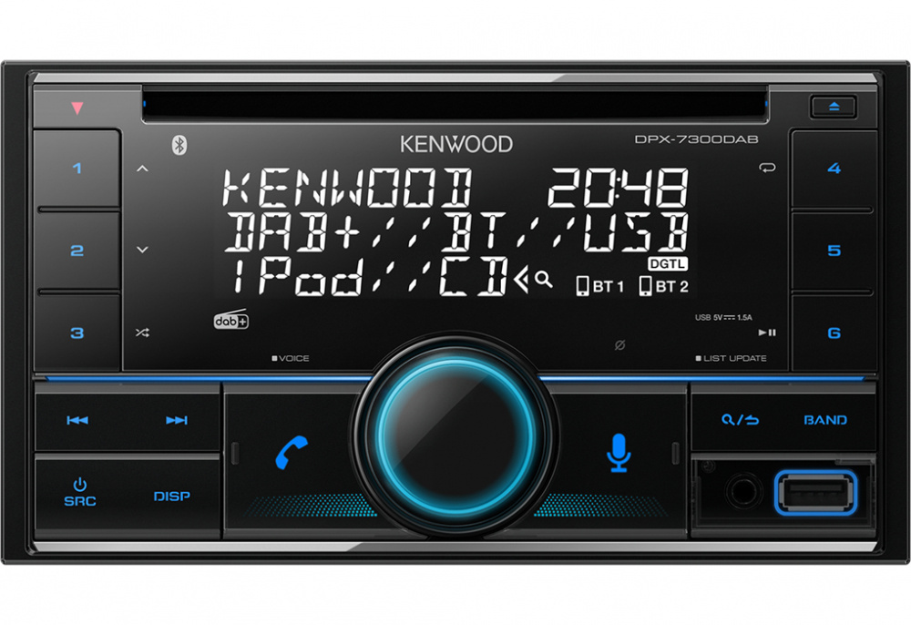 Kenwood DPX-7300DAB, bilstereo med Bluetooth, CD-spelare & DAB+
