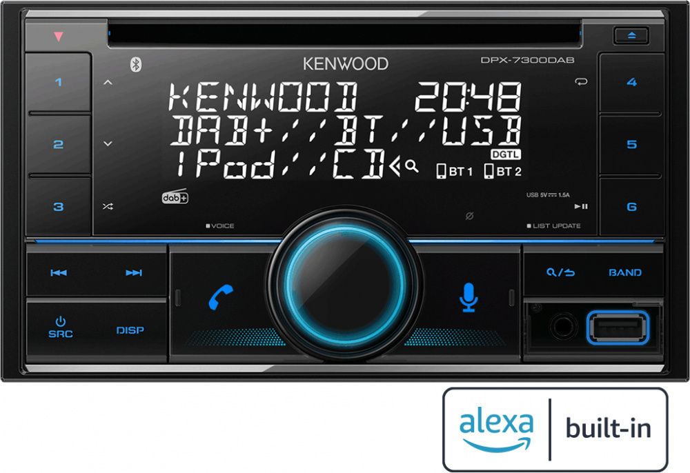 Kenwood DPX-7300DAB, bilstereo med Bluetooth, CD-spelare & DAB+