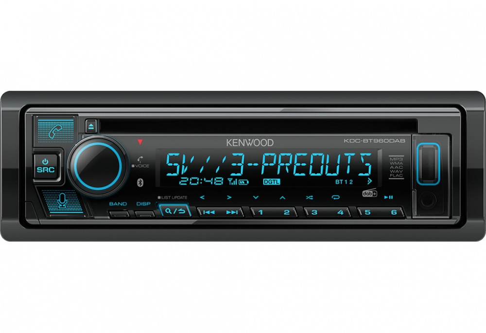 Kenwood KDC-BT960DAB, bilstereo med Bluetooth og DAB+ og 3 par lavt nivå med 5V