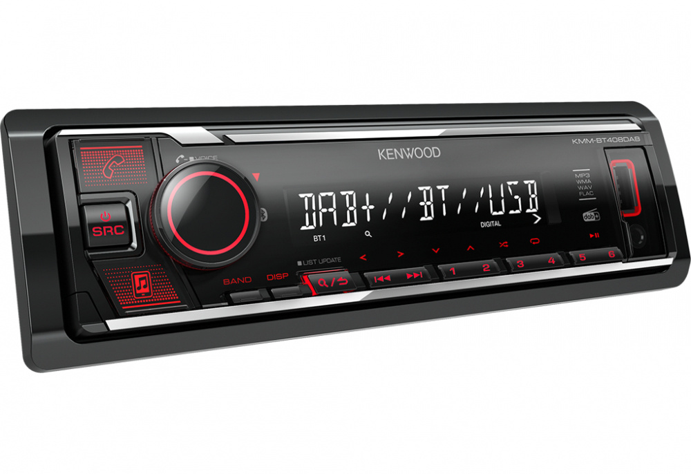 Kenwood KDC-BT408DAB, bilstereo med Bluetooth, kort chassis og DAB+