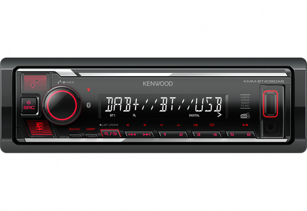 Kenwood KDC-BT408DAB, bilstereo med Bluetooth, kort chassis og DAB+