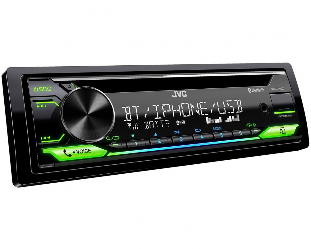 JVC KD-T922BT, bilstereo med Bluetooth og handsfree