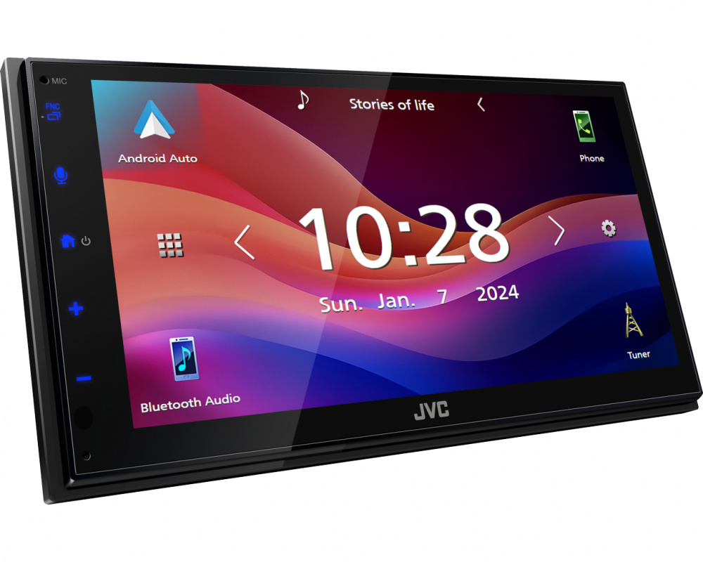 JVC KW-M593BT, bilstereo med CarPlay, Android Auto og 2+1 par lavnivå