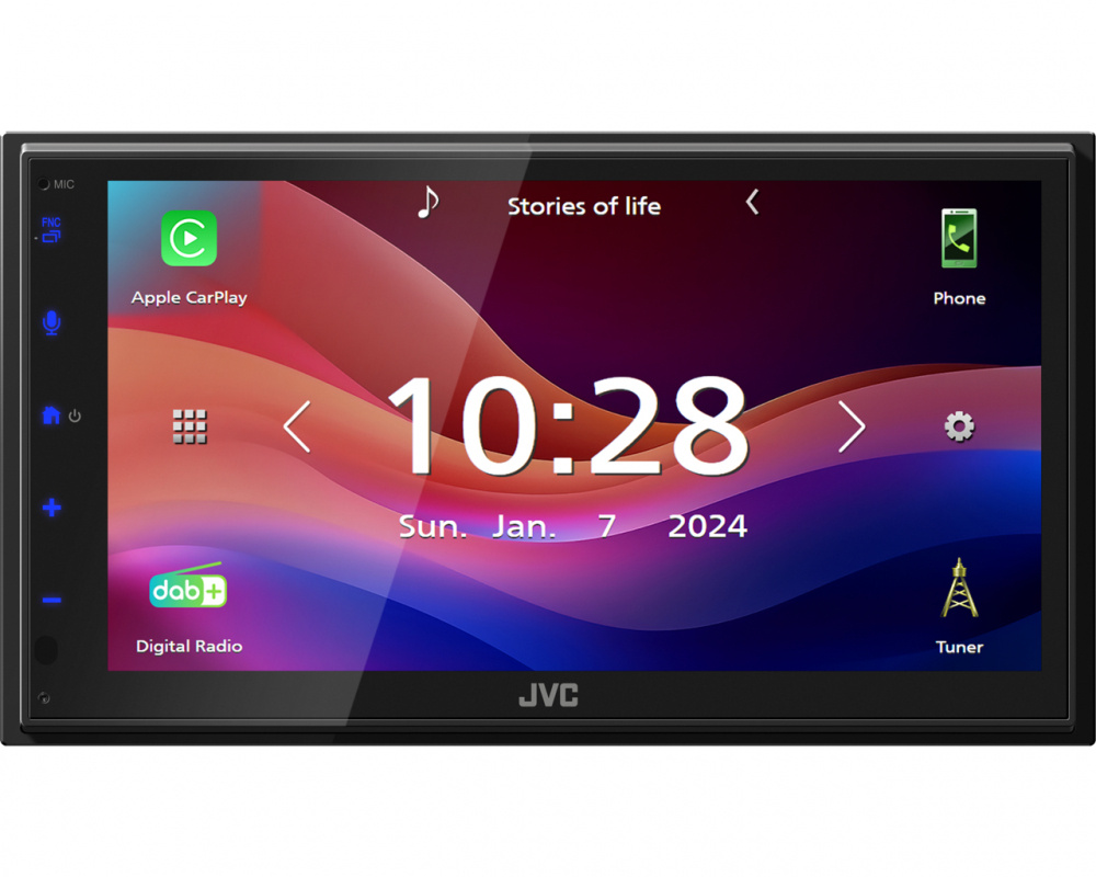 JVC KW-M595DBT, bilstereo med DAB, CarPlay, Android Auto og 2+1 par lavnivå