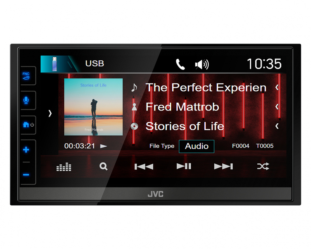 JVC KW-M785DBW, bilstereo med trådløs CarPlay og Android Auto