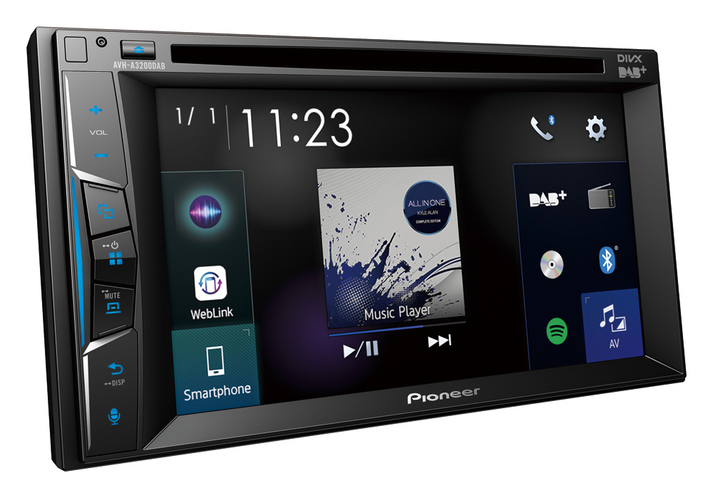 Pioneer AVH-A3200DAB, bilstereo med CD spiller, DAB+ og Bluetooth