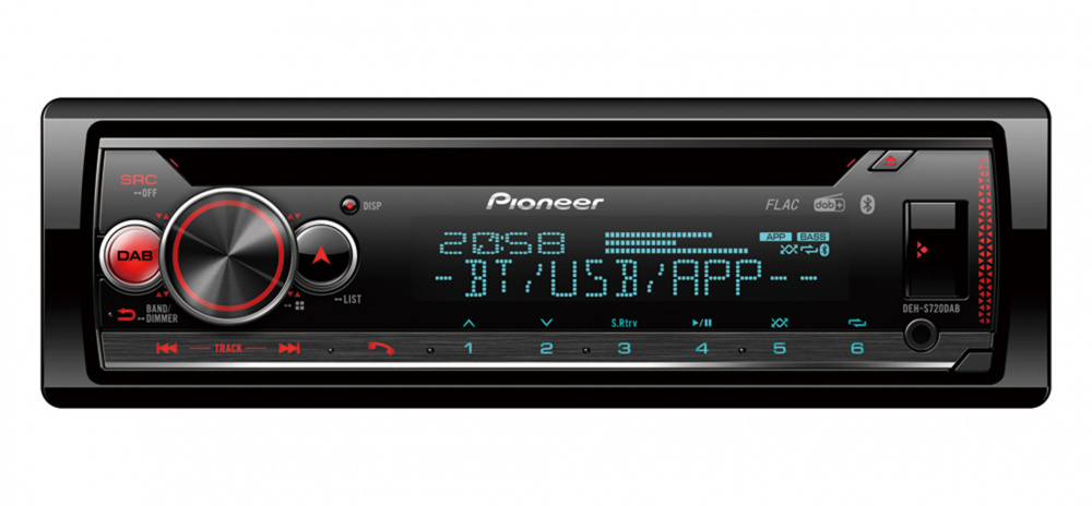 Pioneer DEH-S720DAB, bilstereo med DAB+ og Bluetooth