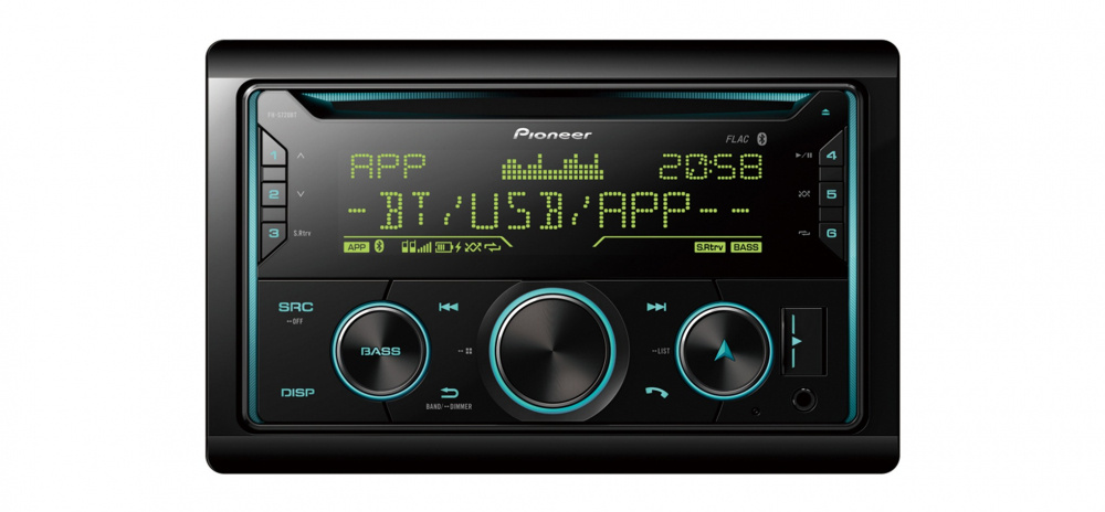 Pioneer FH-S720BT, bilstereo med bluetooth, CD og 3 par lavnivå