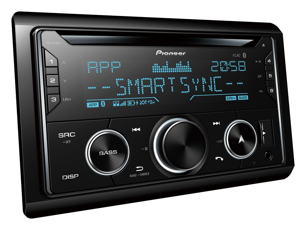 Pioneer FH-S720BT, bilstereo med bluetooth, CD og 3 par lavnivå