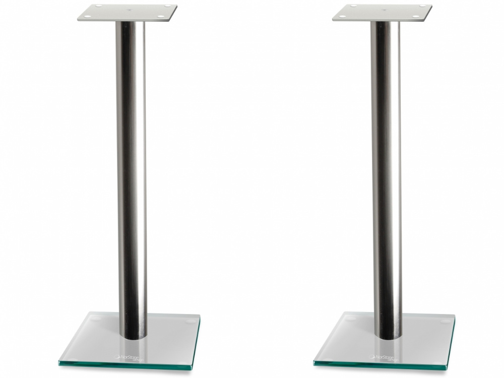 Norstone Epur Stand, høyttalerstativ med glassfot 60 cm høye