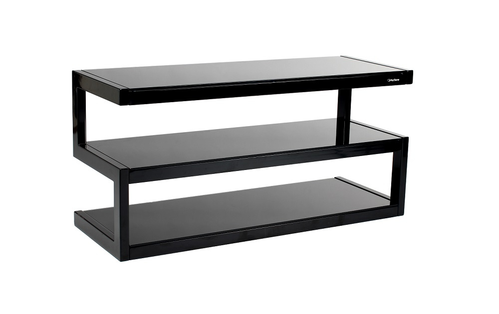 Norstone Esse, mediabenk pianosvart med svart glass