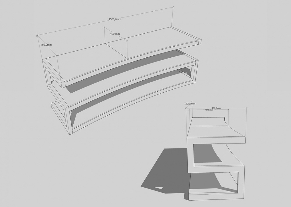 Norstone Esse Curve, mediabenk pianosvart