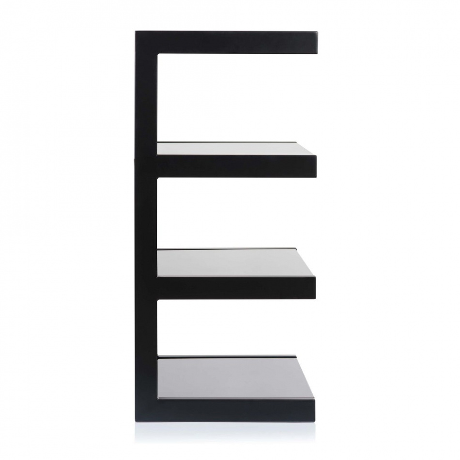 Norstone Esse Hifi, matt svart stereobenk med svarte hylleplan