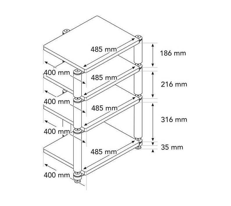 Norstone København 3 hylleplan, eik