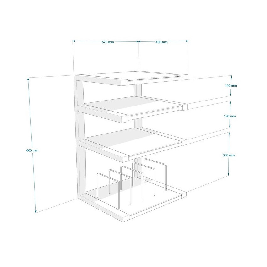 Norstone Esse Hifi Vinyl, matt svart med valnøtthyller og vinylfag