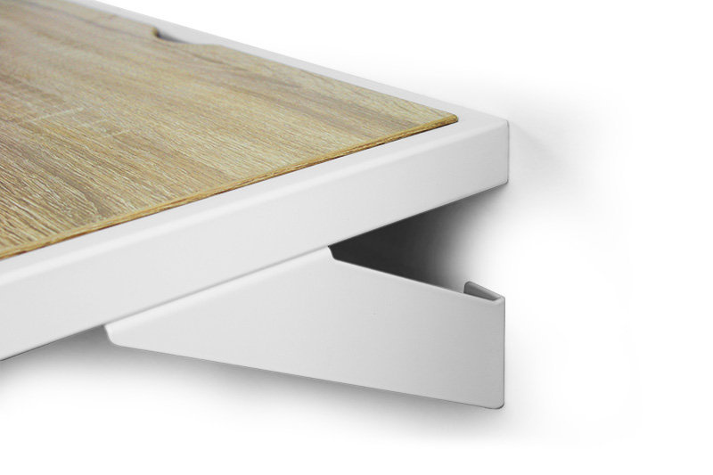 Norstone Esse WS vegghylle for platespiller, hvit/eik