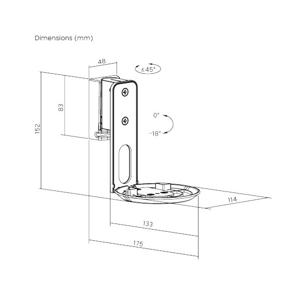Norstone Sonos Era 100 WM tiltbar veggfeste, svart 